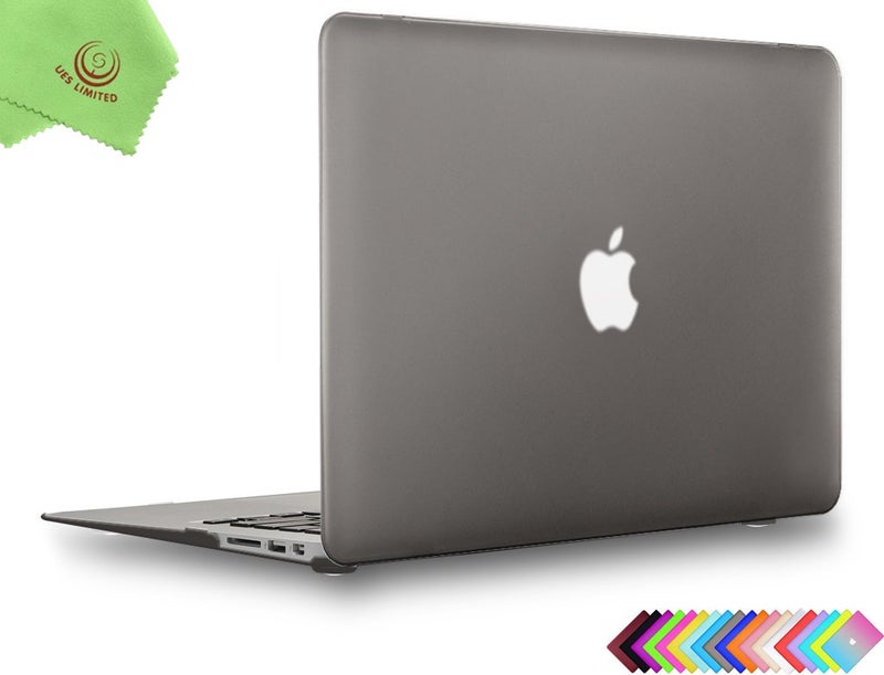 UESWILL Smooth Matte Hard Shell Case Cover Compatible with 2010-2017 Release MacBook Air 13 inch (Model A1466 / A1369) + Microfibre Cleaning Cloth, Gray - Image 1